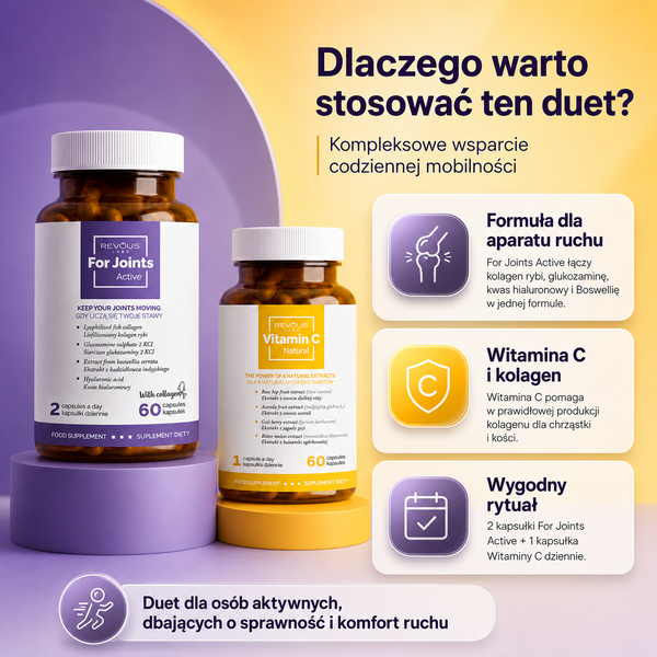 Kolagenowy Duet dla Stawów: For Joints Active + Witamina C